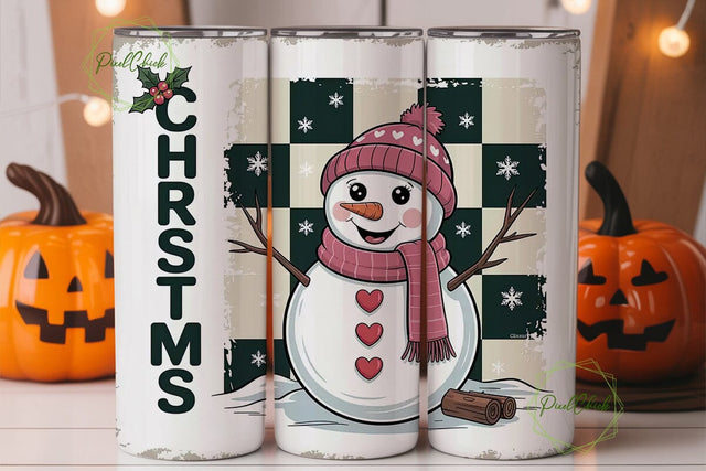 Christmas Snowman 20oz Tumbler Wrap Sublimation PixelChick 
