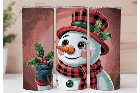 Christmas Snowman 20oz Tumbler Wrap Sublimation PixelChick 