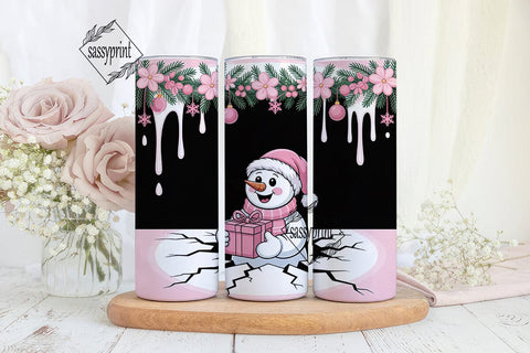 Christmas Snowman 20oz Tumbler Wrap Sublimation sassyprint 