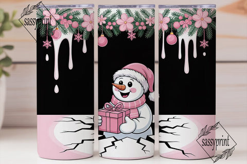 Christmas Snowman 20oz Tumbler Wrap Sublimation sassyprint 