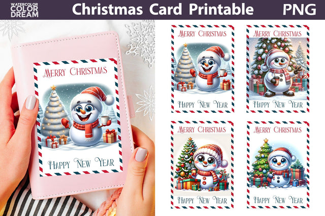 Christmas Snowman Card Sublimation WatercolorColorDream 