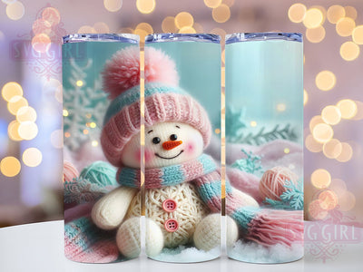 Christmas Snowman Crochet Yarn Tumbler, Latch Hook Yarn Sublimation Design, Festive Holiday Cup Art, 20oz Xmas Tumbler, Whimsical Snowman Mug, Stylish Christmas Cup, Cozy Holiday Wrap Sublimation SvggirlplusArt 