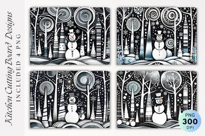 Christmas Snowman Cutting Board Sublimation Regulrcrative 