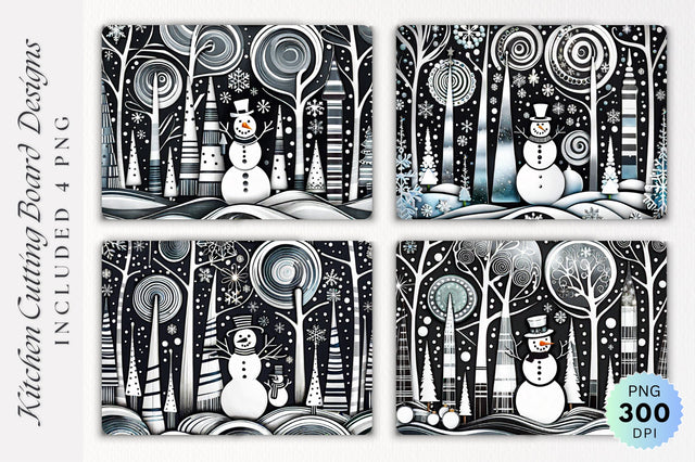 Christmas Snowman Cutting Board Sublimation Regulrcrative 