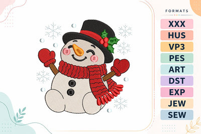 Christmas Snowman Embroidery Design For Machine SVG sg embroidery 
