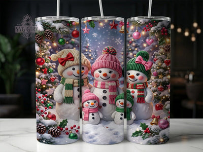 Christmas Snowman Family 20oz Tumbler, Christmas Snowmen, Snowman Family, Xmas Snowman Family, Snowman Family PNG, Snowman Family Wrap, Snowman Tumbler, Christmas Family PNG Sublimation SvggirlplusArt 
