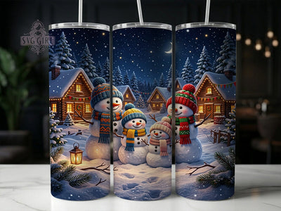 Christmas Snowman Family 20oz Tumbler, Christmas Snowmen, Snowman Family, Xmas Snowman Family, Snowman Family PNG, Snowman Family Wrap, Snowman Tumbler, Christmas Family PNG Sublimation SvggirlplusArt 