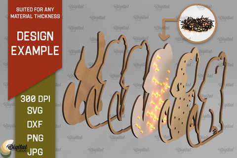 Christmas Snowman Led Nightlight Laser Cut. 3D Light Box SVG SVG Evgenyia Guschina 