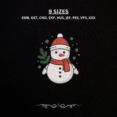 Christmas Snowman Machine Embroidery Design Cute Winter Snowflake Holiday PES DST Files Embroidery/Applique DESIGNS PatternFeed8 