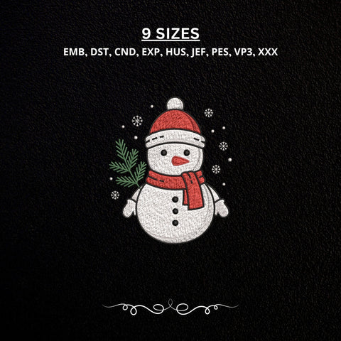 Christmas Snowman Machine Embroidery Design Cute Winter Snowflake Holiday PES DST Files Embroidery/Applique DESIGNS PatternFeed8 