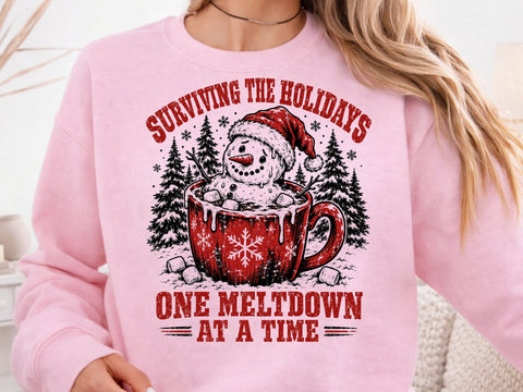 Christmas Snowman Meltdown Cocoa Mug PNG SVG DesignDestine 