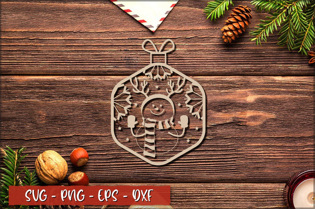 Christmas Snowman Ornament Laser Cut SVG SVG Shetara Begum 