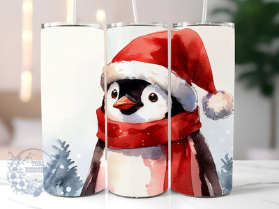 Christmas Snowman Penguin 20oz Skinny Tumbler Wrap Sublimation Design, Tumbler PNG Instant Digital Download, Straight Tumbler Wrap PNG Sublimation ToriDesigns 