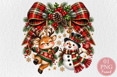 Christmas Snowman & Reindeer PNG Sublimation nirmal108roy 