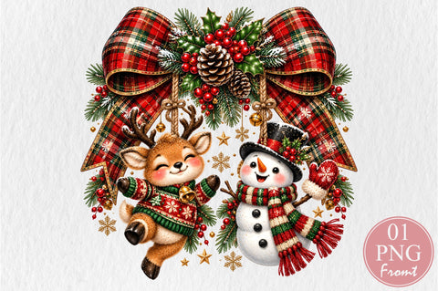 Christmas Snowman & Reindeer PNG Sublimation nirmal108roy 