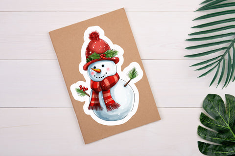Christmas Snowman Sticker Design Sublimation Regulrcrative 