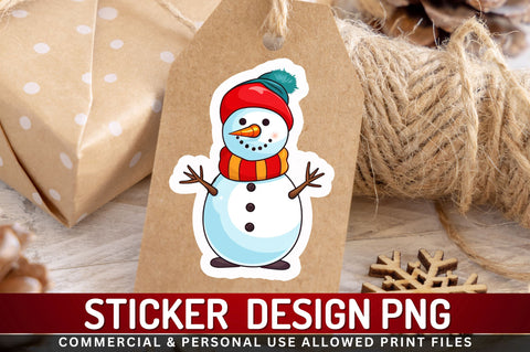 Christmas Snowman Sticker Design Sublimation Regulrcrative 