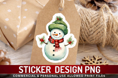 Christmas Snowman Sticker Design Sublimation Regulrcrative 