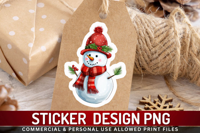 Christmas Snowman Sticker Design Sublimation Regulrcrative 