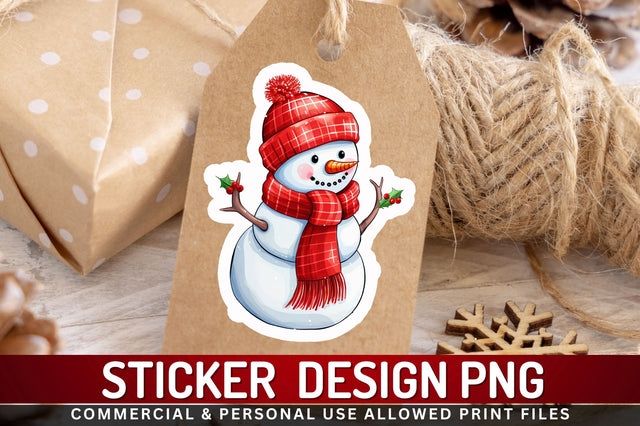 Christmas Snowman Sticker Design Sublimation Regulrcrative 