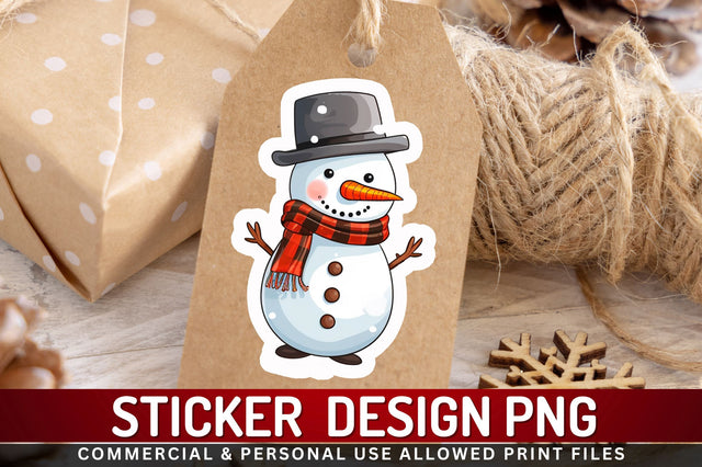 Christmas Snowman Sticker Design Sublimation Regulrcrative 