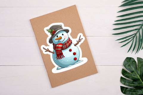 Christmas Snowman Sticker Design Sublimation Regulrcrative 