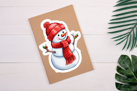 Christmas Snowman Sticker Design Sublimation Regulrcrative 