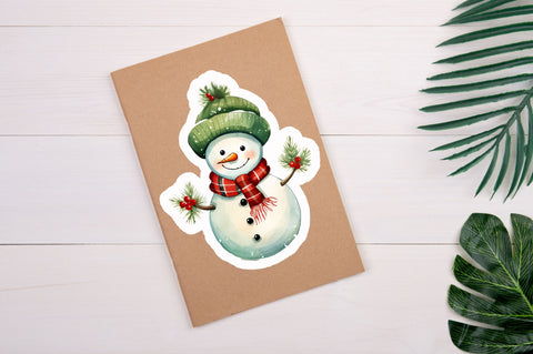 Christmas Snowman Sticker Design Sublimation Regulrcrative 