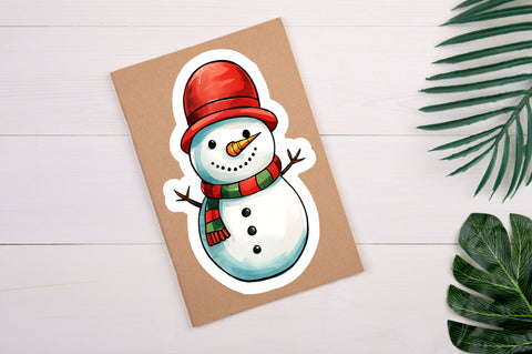 Christmas Snowman Sticker Design Sublimation Regulrcrative 