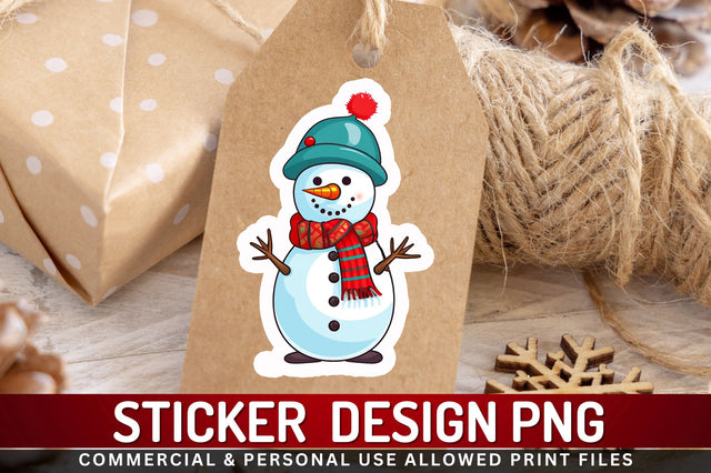 Christmas Snowman Sticker Design Sublimation Regulrcrative 
