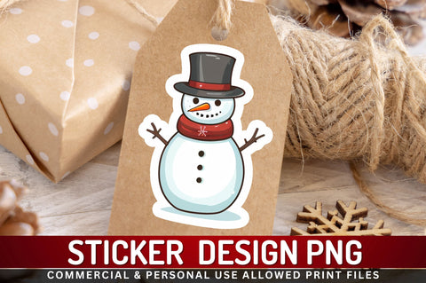 Christmas Snowman Sticker Design Sublimation Regulrcrative 