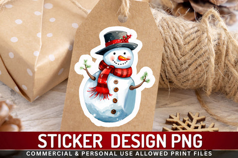 Christmas Snowman Sticker Design Sublimation Regulrcrative 