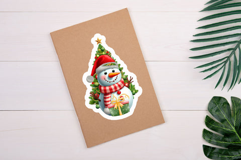 Christmas snowman Sticker Design Sublimation Regulrcrative 