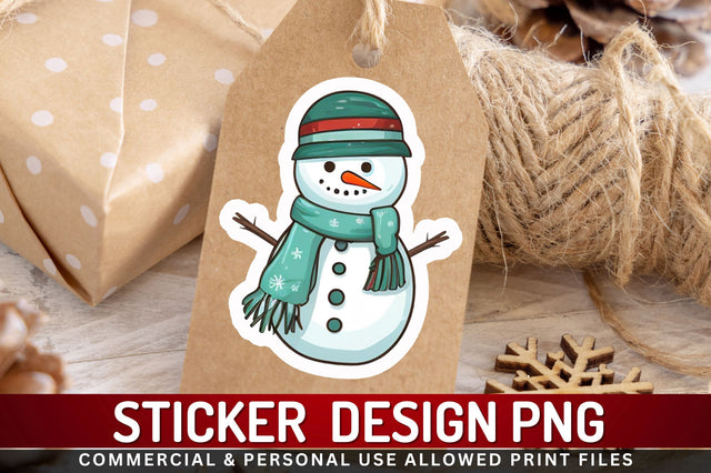 Christmas Snowman Sticker Design Sublimation Regulrcrative 