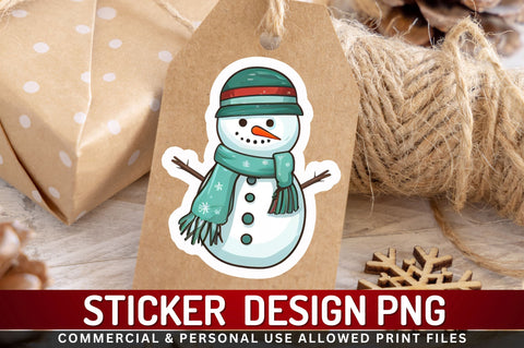 Christmas Snowman Sticker Design Sublimation Regulrcrative 