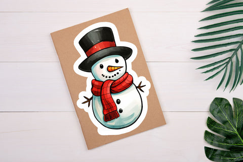 Christmas Snowman Sticker Design Sublimation Regulrcrative 