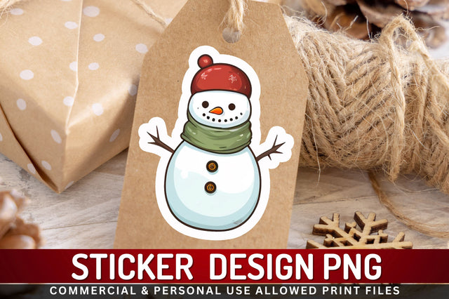Christmas Snowman Sticker Design Sublimation Regulrcrative 