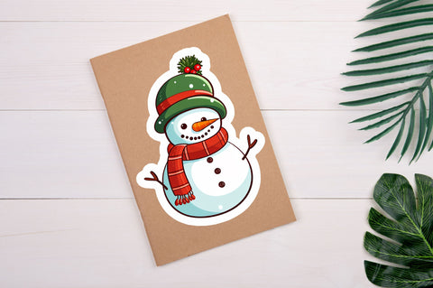 Christmas Snowman Sticker Design Sublimation Regulrcrative 