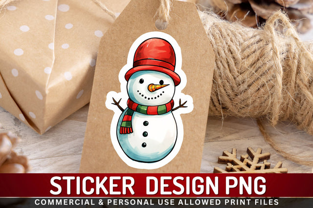 Christmas Snowman Sticker Design Sublimation Regulrcrative 