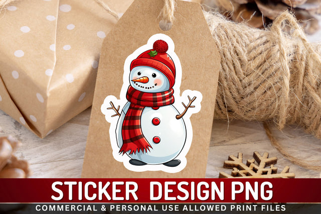 Christmas Snowman Sticker Design Sublimation Regulrcrative 