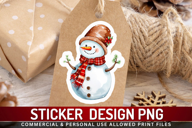Christmas Snowman Sticker Design Sublimation Regulrcrative 