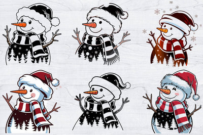 Christmas Snowman SVG Bundle, Snowman Winter Scene Svg SVG Creativeart88 