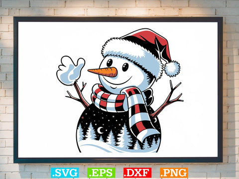 Christmas Snowman SVG, Snowman Winter Scene Svg SVG Creativeart88 