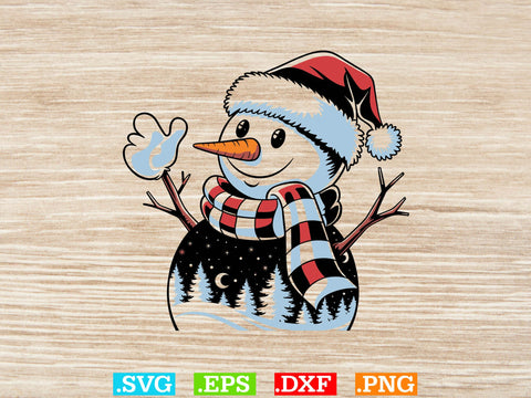 Christmas Snowman SVG, Snowman Winter Scene Svg SVG Creativeart88 
