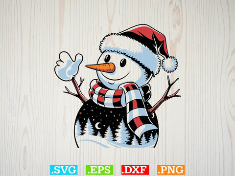 Christmas Snowman SVG, Snowman Winter Scene Svg SVG Creativeart88 