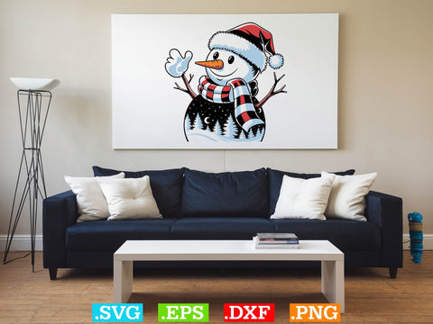 Christmas Snowman SVG, Snowman Winter Scene Svg SVG Creativeart88 