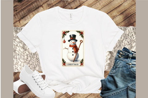 Christmas Snowman Tarot Cards Clipart Sublimation designartist 