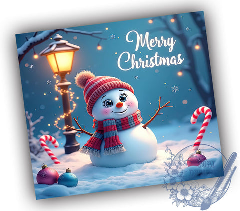 Christmas Snowman Tumbler, Merry Snowman Design, 20oz Sublimation, Holiday Drinkware, Cute Snowman Gift, Winter Tumbler Wrap, Festive Holiday Tumbler Sublimation ToriDesigns 