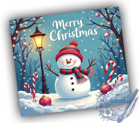 Christmas Snowman Tumbler, Merry Snowman Design, 20oz Sublimation, Holiday Drinkware, Cute Snowman Gift, Winter Tumbler Wrap, Festive Holiday Tumbler Sublimation ToriDesigns 