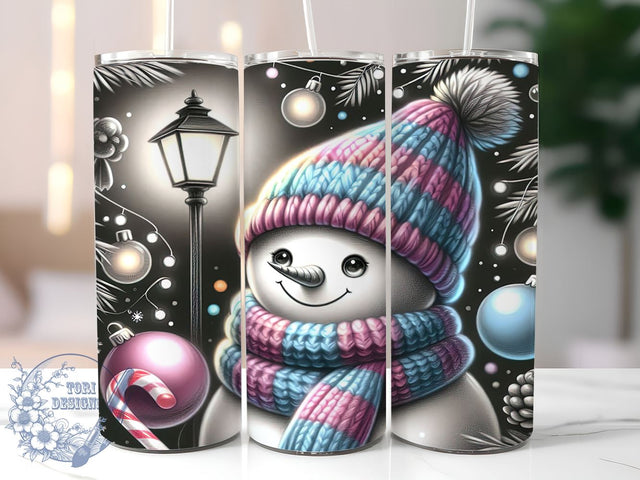 Christmas Snowman Tumbler, Merry Snowman Design, 20oz Sublimation, Holiday Drinkware, Cute Snowman Gift, Winter Tumbler Wrap, Festive Holiday Tumbler Sublimation ToriDesigns 